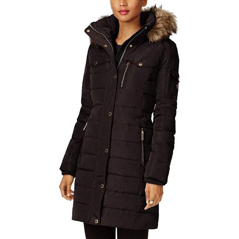 michael kors women's puffer jacket with hood|Michael Kors ladies padded coats.